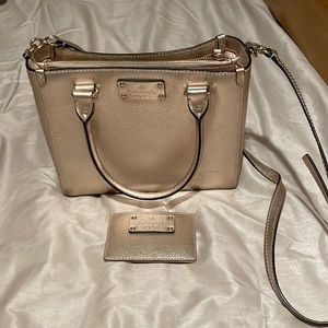 Small Kate spade gold handbag and card holder bundle